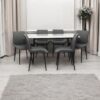 Lili Marble Dining Table for 6 People Grey White