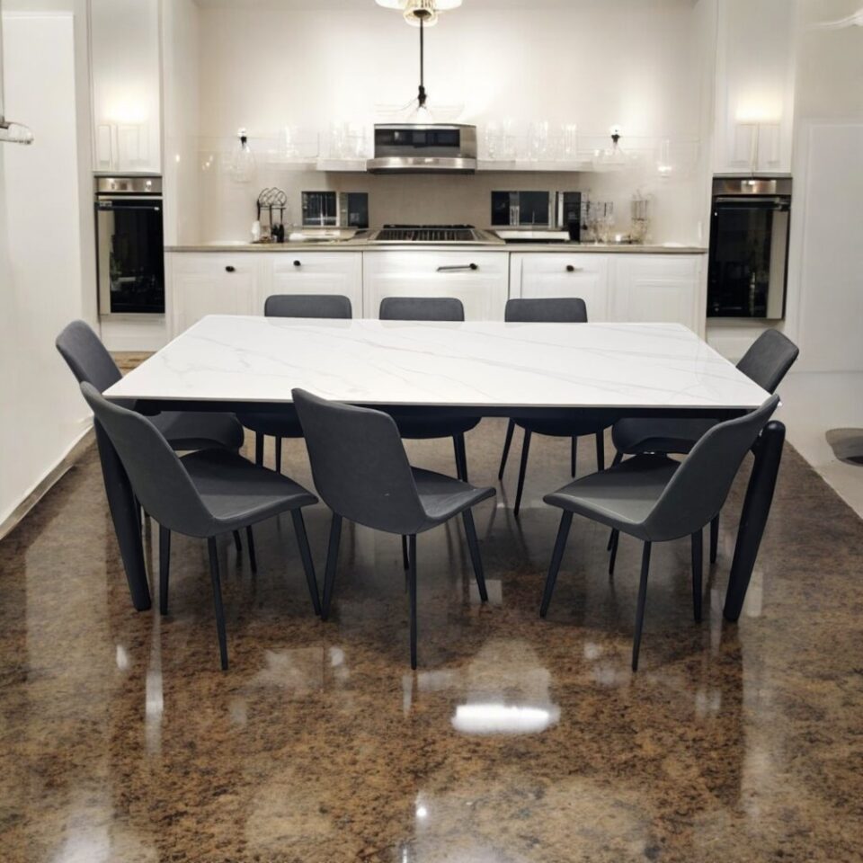 Sameqa 8 Seater Dining Table Set Grey White…