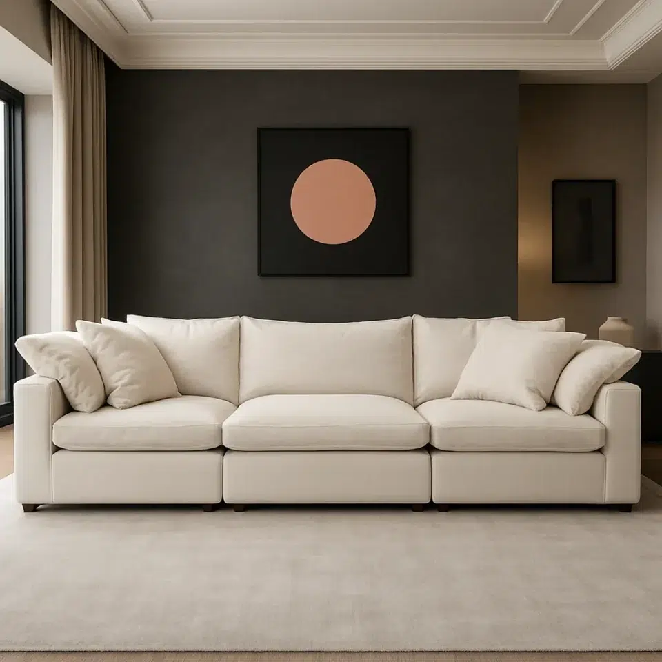 Cloud Sofa 3-Seater Polyester Fabric…