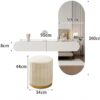 Roots Modern Wall-Mounted Dressing Table with Mirror and Storage