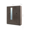 MirraCab Modern 4-Door Wardrobe