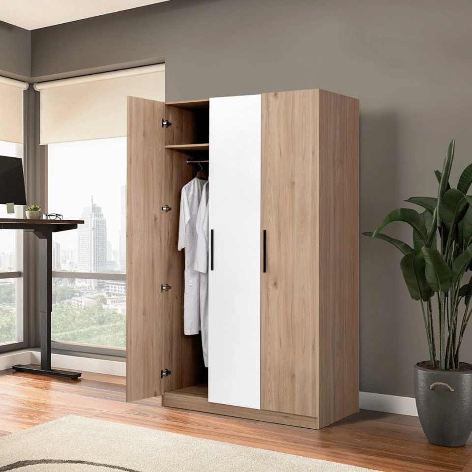 PlanoSpace Modern 3-Door Wardrobe