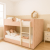 Kideeo Kids Upholstered Bunk Bed with Ladder – Modern Space-Saving Twin Bed for Children & Teens