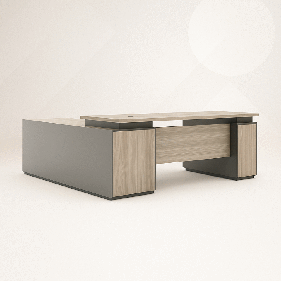 Girtia Executive L-Shape Office Desk – Modern Computer Workstation Table…