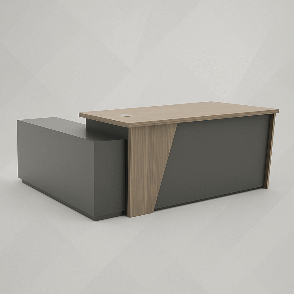 Optimar Executive L-Shape Office Desk – Modern Computer Workstation Table…