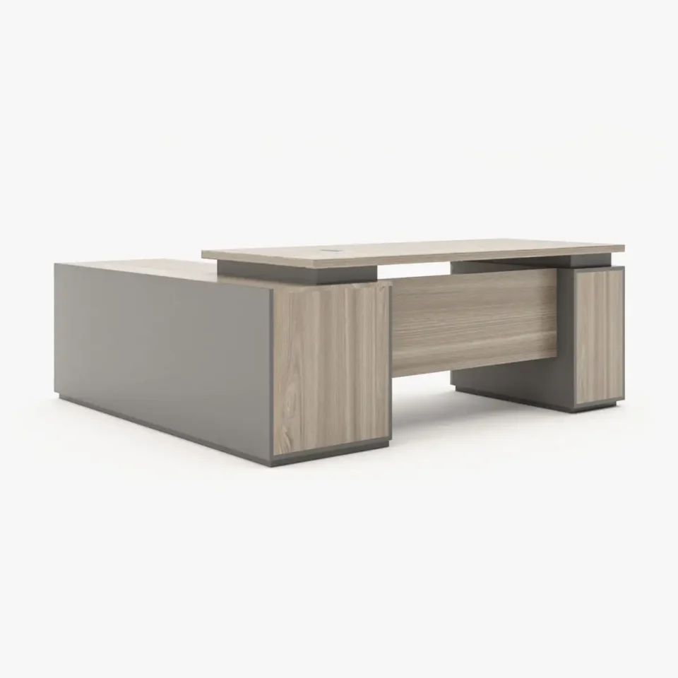 Girtia Executive L-Shape Office Desk – Modern Computer Workstation Table…