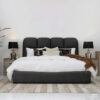 Karnak Merrick Velvet Upholstery Bed – King: 180 x 200cm, Black