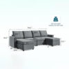Karnak Linsy Salon 6 Seater Sectional Sofa – Grey