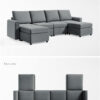 Karnak Linsy Salon 6 Seater Sectional Sofa – Grey