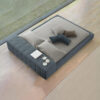 Karnak Bonaldo Squaring isola Alta Bed Polyester Upholstery – King: 180 x 200cm, Dark Grey