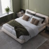 Karnak Naya Double Cushion Upholstered Bed Luxury Modern Bed Frame for Bedroom – Queen: 160 x 200cm