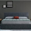 Karnak Malm Squared Upholstered Linen Bed – King: 180 x 200cm