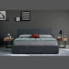 Karnak Malm Squared Upholstered Linen Bed – King: 180 x 200cm