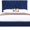 Karnak Freya Tufted Upholstered Velvet Bed – Catalina Blue, Super King: 200 x 200cm