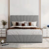 Karnak Blake Platform Frame Linen Upholstery Bed – Super King: 200 x 200cm, Grey