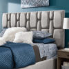 Karnak Estella Premium Upholstered Velvet Bed – Off-White, Twin: 120 x 200cm