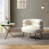 Karnak Virbius Barrel 1 Seater Fabric Sofa – White