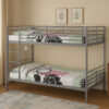 Karnak Heavy Duty Metal Bunk Bed – Steel Frame, Silver Finish | 90×190 cm | Sturdy Bunk Bed for Adults, Kids & Teens | Space-Saving Design | Strong & Durable (With Mattress)