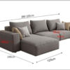 Karnak Rabia 3 Seater Sectional Sofa – Cream