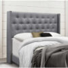 Karnak Magnus Upholstered Linen Bed – Grey, Twin: 120 x 200cm