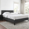 Karnak Linen Upholstered Linen bed – Granite Gray, Super King: 200 x 200cm