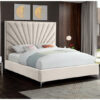 Karnak Zinus Upholstered Velvet Bed – Grey, Twin: 120 x 200cm