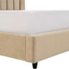 Karnak Crum Upholstered Velvet Bed – Khaki, Twin: 120 x 200cm