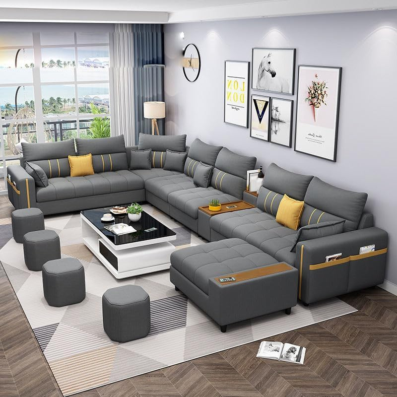Karnak Kristel 7 Seater Sectional Sofa – Dark Grey…