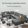 Karnak Kristel 7 Seater Sectional Sofa – Dark Grey