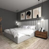 Karnak Amber upholstered wall panel bed Luxury Modern Bed Frame for Bedroom – Twin: 120 x 200cm