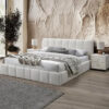 Karnak Akhi Boucle Upholstered Bed Luxury Modern Bed Frame for Bedroom – King: 180 x 200cm