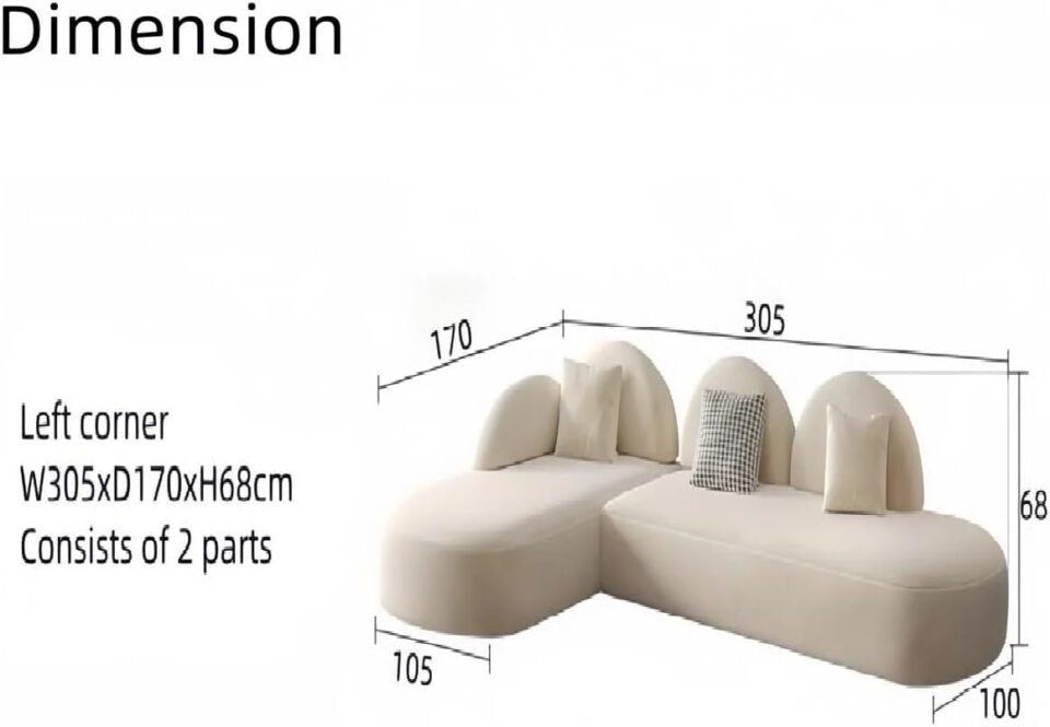 Karnak Kora L shape Sofa set for Livingroom Office Beige…