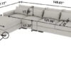 Karnak Overstuffed 5 Seater Sectional Sofa – White
