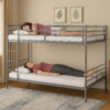 Karnak Heavy Duty Metal Bunk Bed – Steel Frame, Silver Finish | 90×190 cm | Sturdy Bunk Bed for Adults, Kids & Teens | Space-Saving Design | Strong & Durable (Without mattress)