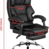 Karnak Executive Office Gaming Chair PU Leather 360° Swivel, Diamond Pattern Stitching High Back With Tilt Lock Mechanism, Soft Foam & Well Padded Backrest With Lumbar Support Color (Black)