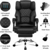 Karnak Executive Office Gaming Chair PU Leather 360° Swivel, Diamond Pattern Stitching High Back With Tilt Lock Mechanism, Soft Foam & Well Padded Backrest With Lumbar Support Color (Black)