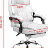 Karnak Executive Office Gaming Chair PU Leather 360° Swivel, Diamond Pattern Stitching High Back With Tilt Lock Mechanism, Soft Foam & Well Padded Backrest With Lumbar Support Color (White)