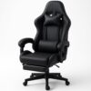 Ergonomic Gaming Chair with Footrest – High Back Recliner Office Chair with Lumbar Support & Headrest Pillow, Adjustable Swivel Rolling Chair
