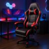 Ergonomic Gaming Chair with Footrest – High Back Recliner Office Chair with Lumbar Support & Headrest Pillow, Adjustable Swivel Rolling Chair