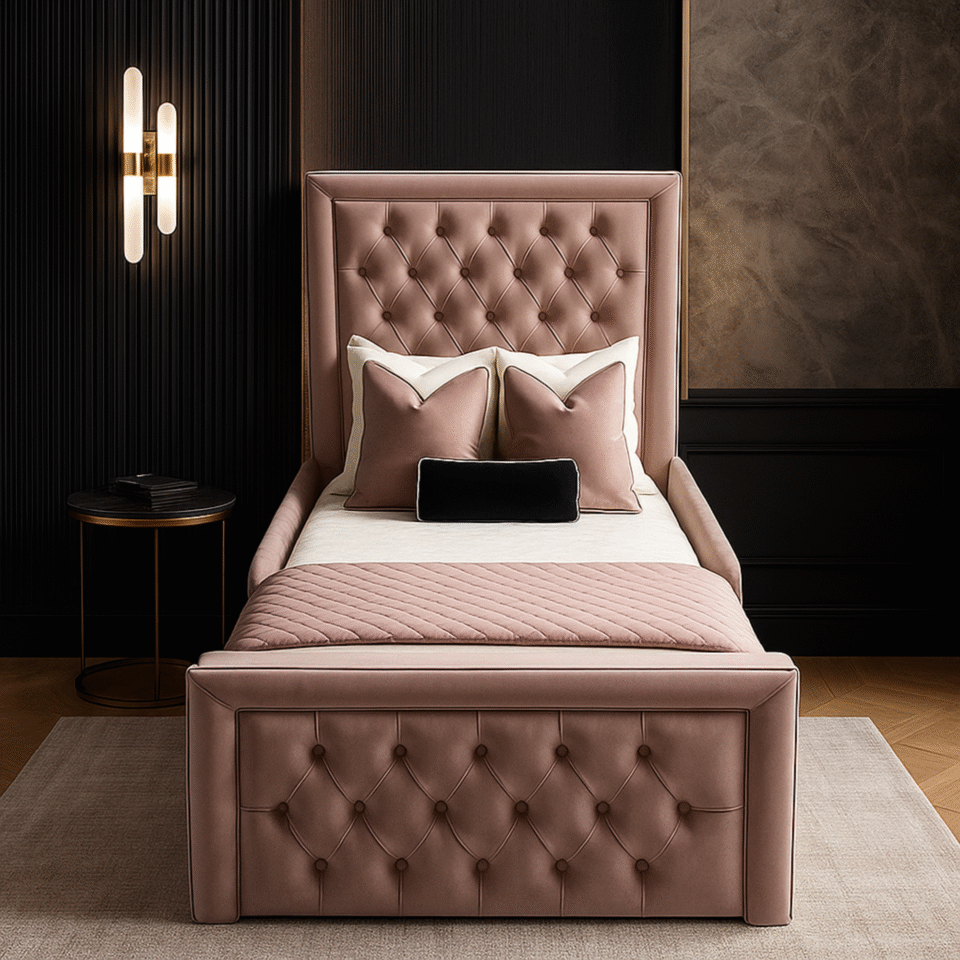 Modern Velvet Kids Single Bed