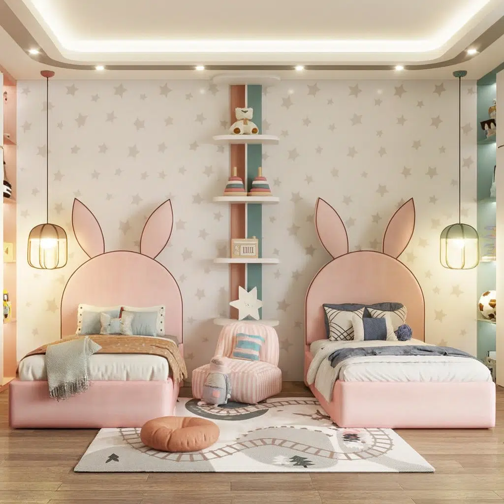 Bunny-Ear Headboard Kids Bed – UAE