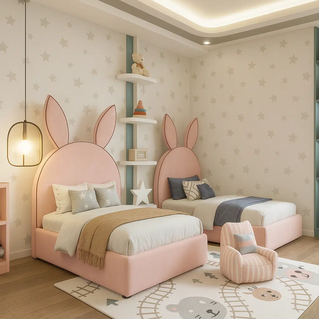 Bunny-Ear Headboard Kids Bed – UAE