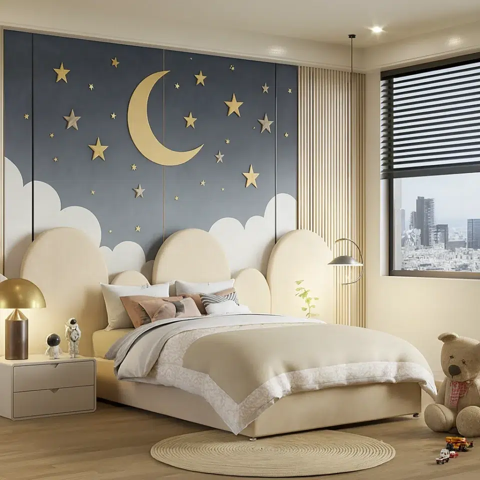 Heavenly Clouds Children’s Bed with Wall Panels…