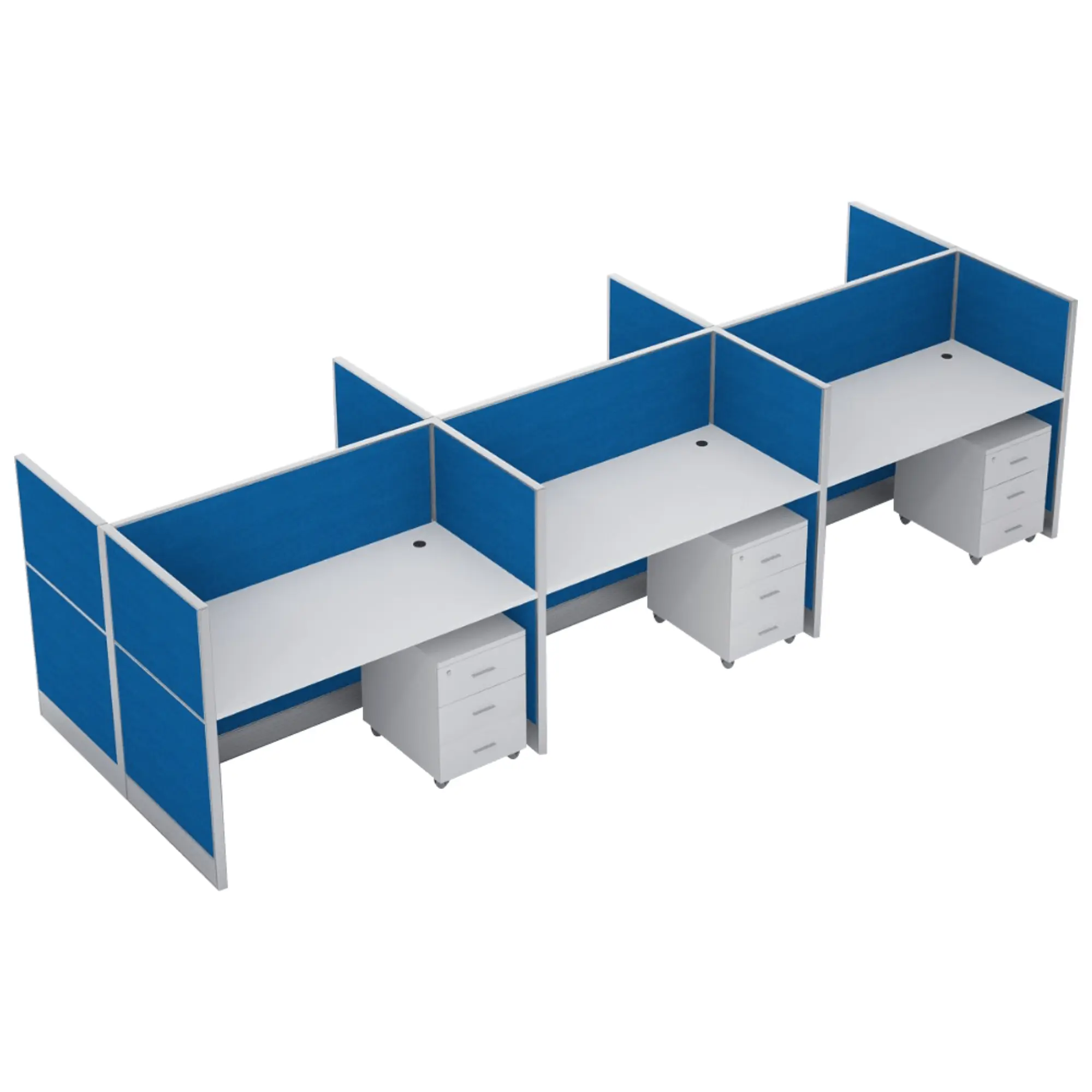 Dela Series Face To Face Workstation Cluster Of 6 W/ Partition