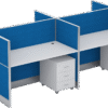 Dela Series Face To Face Workstation Cluster Of 4 W/ Partition