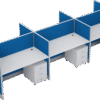 Dela Series Face To Face Workstation Cluster Of 6 W/ Partition