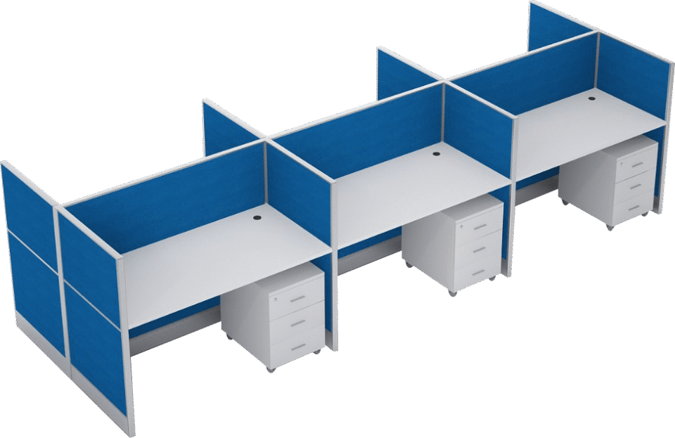 Dela Series Face To Face Workstation Cluster Of 6 W/ Partition…