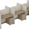 Dela Series Face To Face Workstation Cluster Of 6 W/ Partition