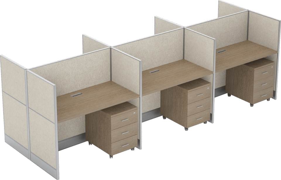 Dela Series Face To Face Workstation Cluster Of 6 W/ Partition…