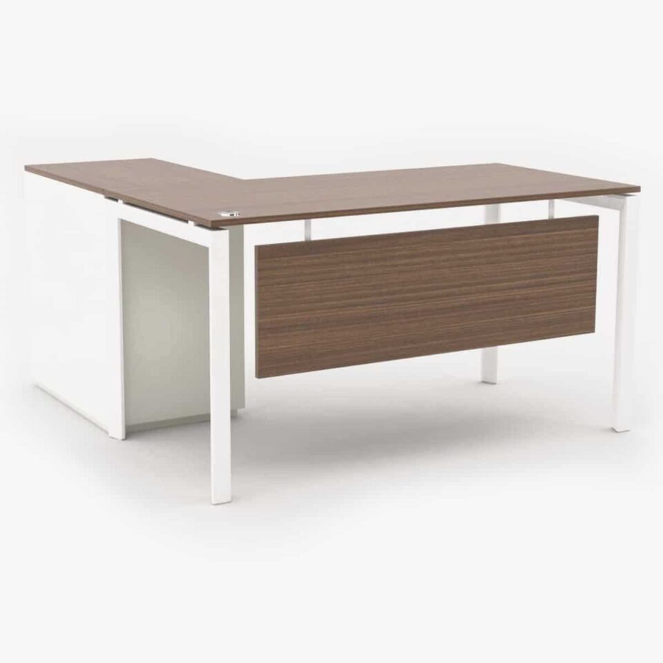 Novaz L-Shape Executive Desk with Built-In Storage…